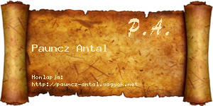 Pauncz Antal névjegykártya